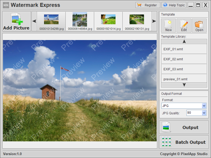 Click to view Watermark Express 1.0 screenshot